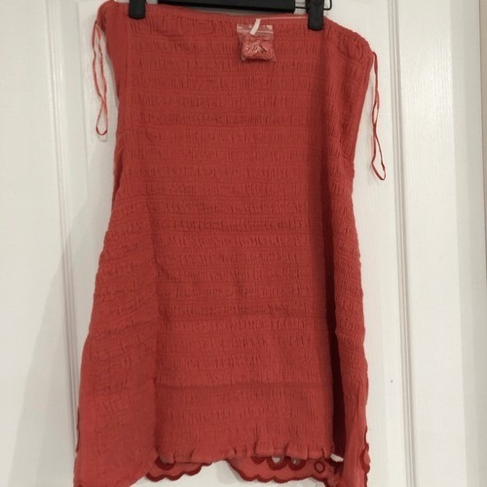 Free People Red Clover Strapless Embroidered Ruched Mini Dress‎ Size Medium NWT - Picture 8 of 9